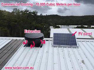 Warehouse roof heat extraction.